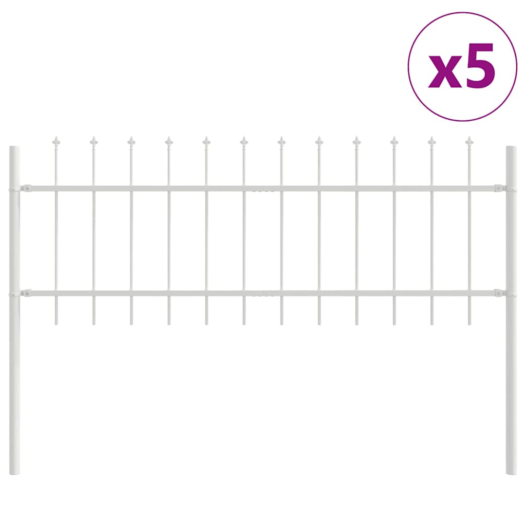 Recinzione per Giardino 5 pezzi Bianco 8,5 x 0,6 m