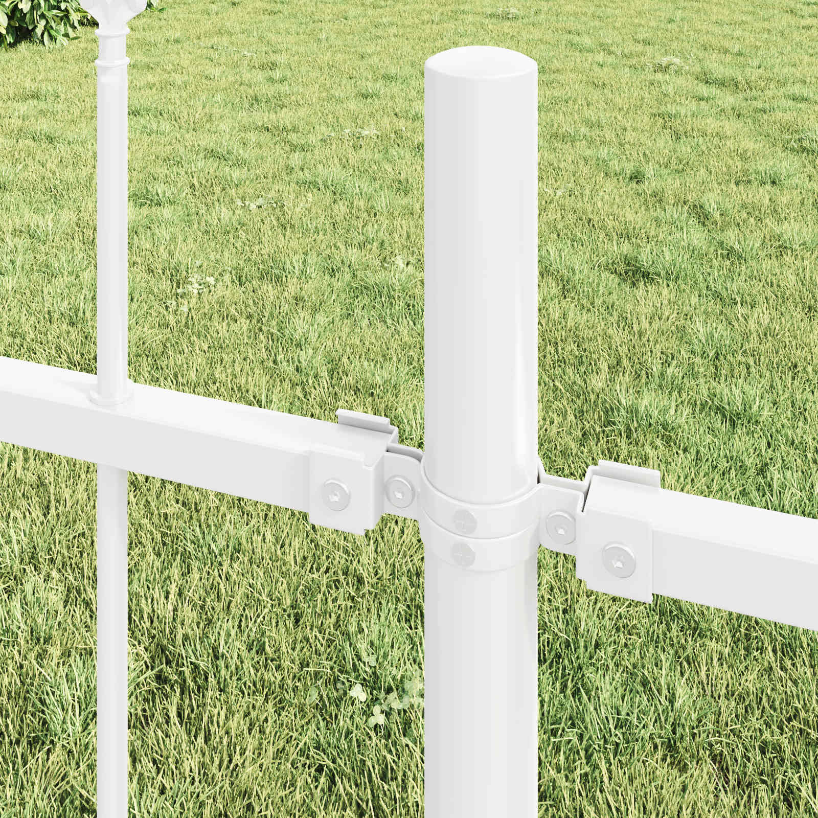 Recinzione per Giardino 5 pezzi Bianco 8,5 x 0,8 m Acciaio Verniciato