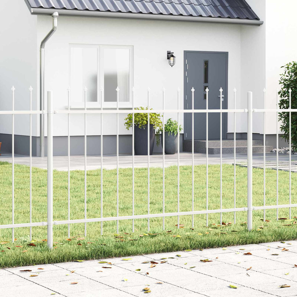 Recinzione per Giardino 5 pezzi Bianco 8,5 x 0,8 m Acciaio Verniciato