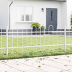 Recinzione da Giardino 5 pezzi Acciaio Bianco 8,5 x 0,6 m