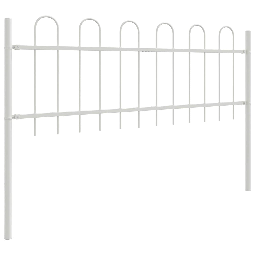 Recinzione da Giardino 5 pezzi Acciaio Bianco 8,5 x 0,6 m