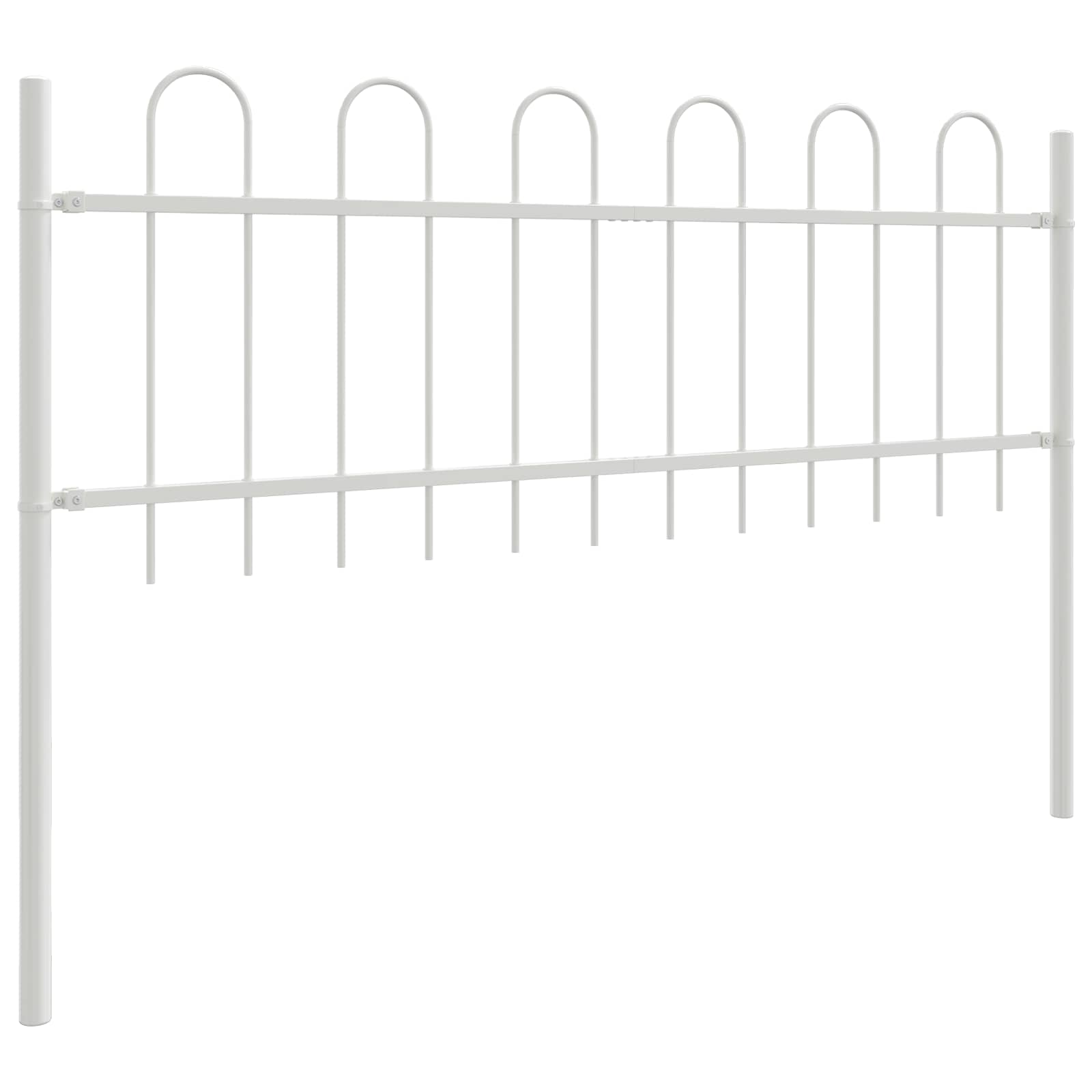 Recinzione da Giardino 5 pezzi Acciaio Bianco 8,5 x 0,6 m