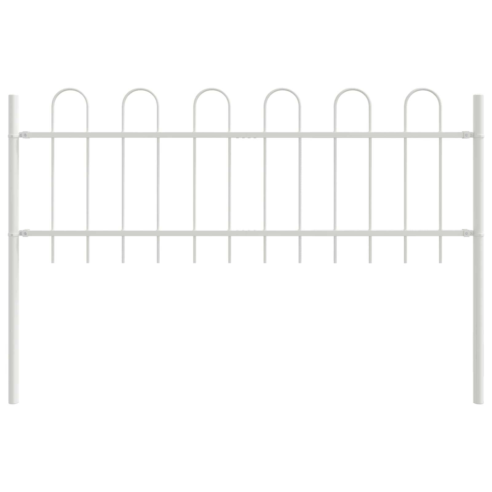 Recinzione da Giardino 5 pezzi Acciaio Bianco 8,5 x 0,6 m