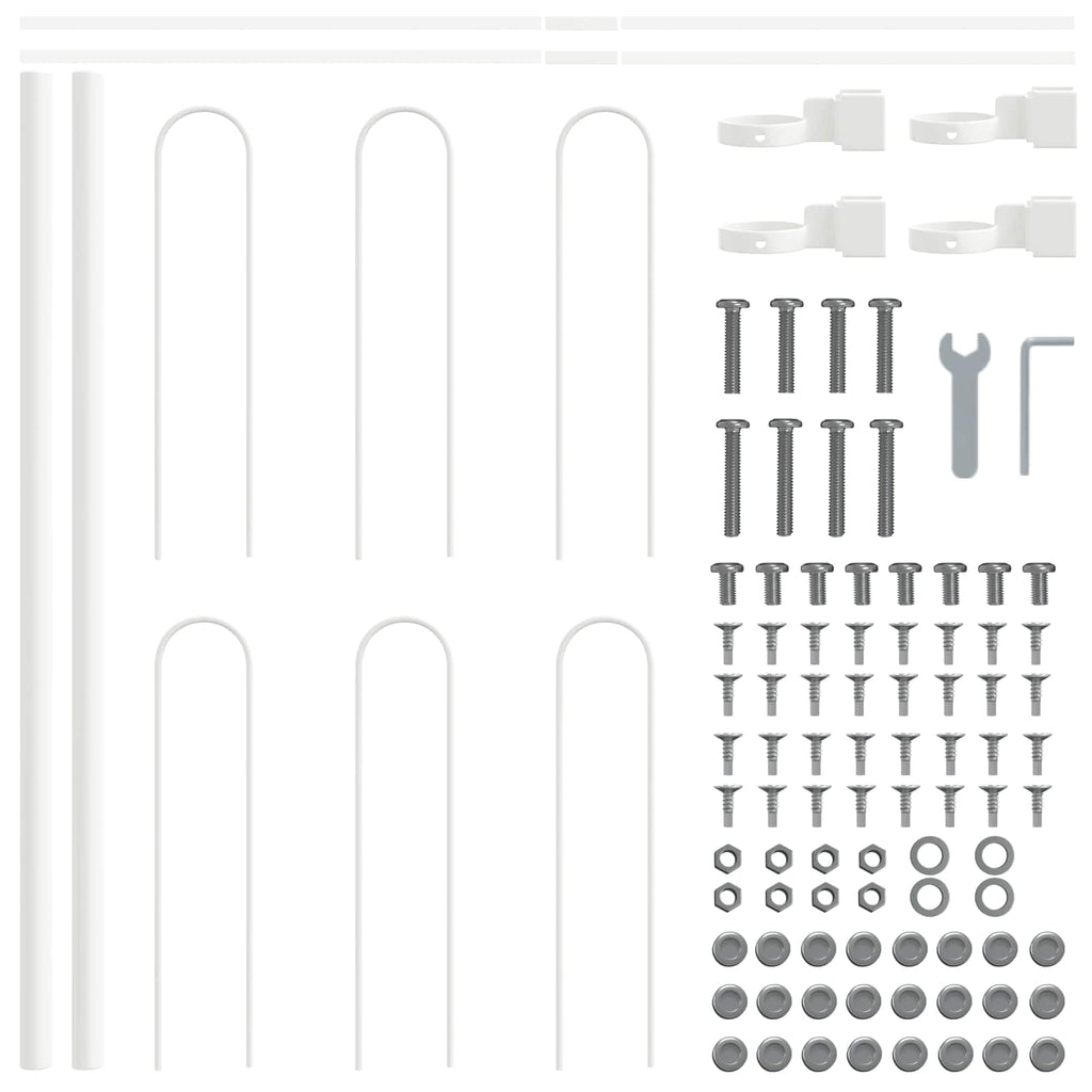 Recinzione da Giardino 5 pezzi Acciaio Bianco 8,5 x 0,6 m