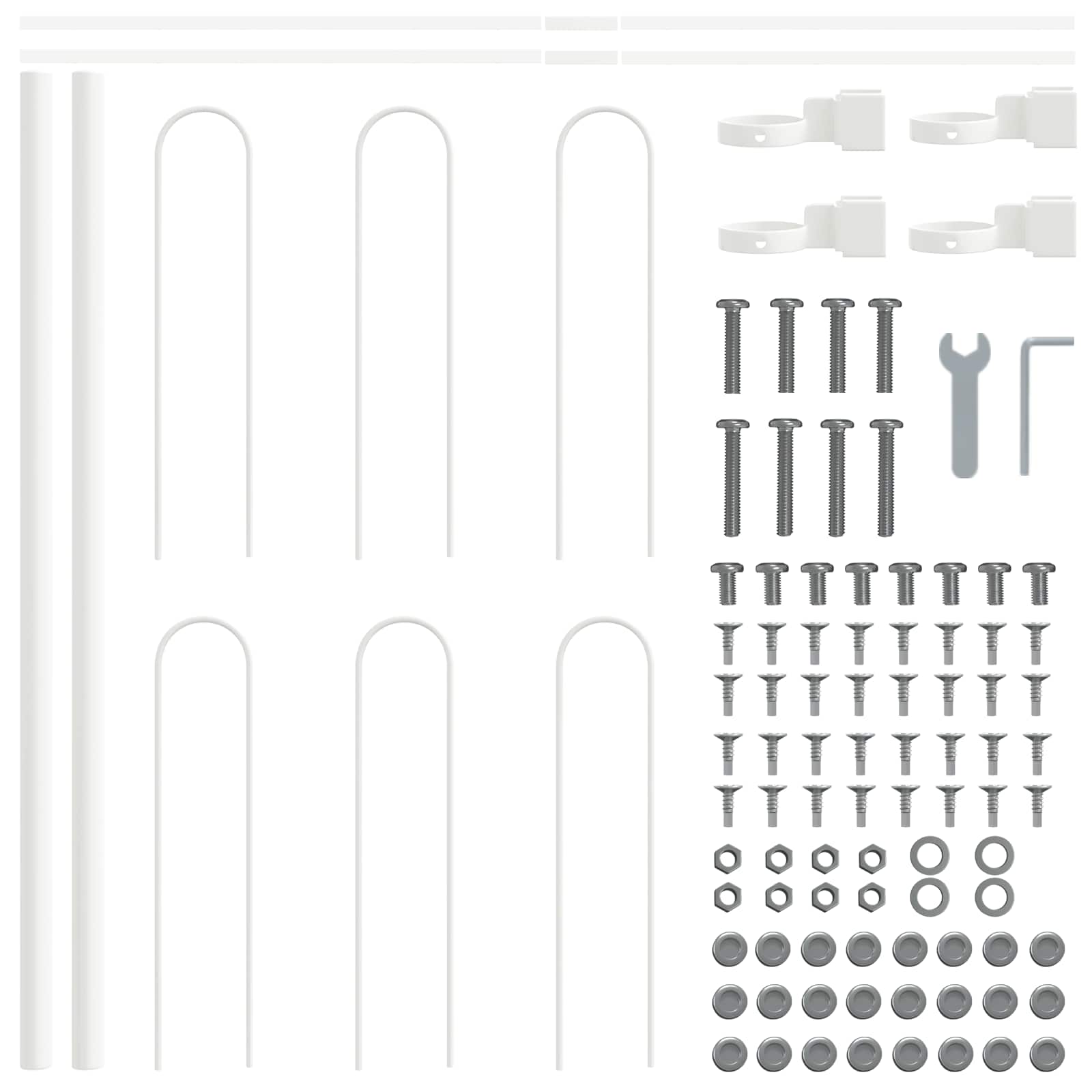 Recinzione da Giardino 5 pezzi Acciaio Bianco 8,5 x 0,6 m