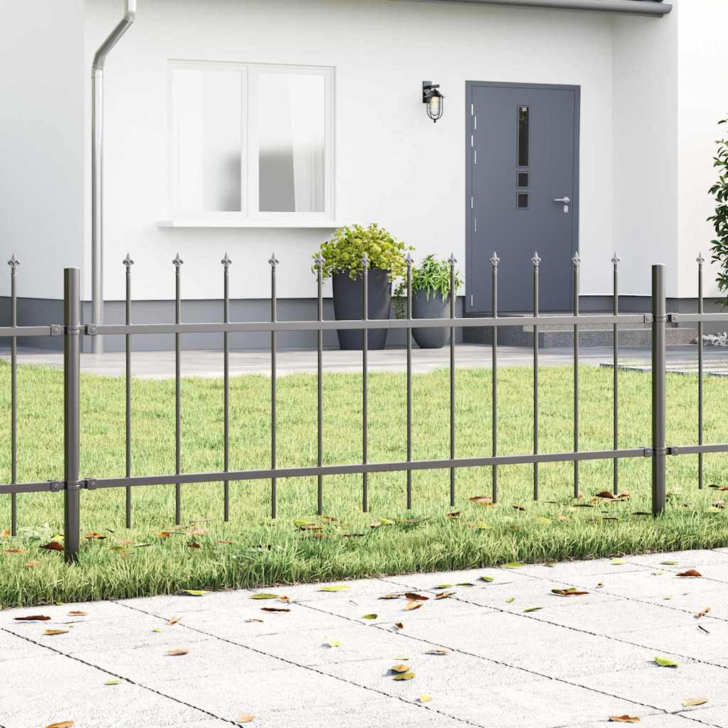 Recinzione per Giardino 6 pezzi Acciaio Grigio 10,2 x 0,6 m
