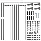 Recinzione per Giardino 6 pezzi Grigio Acciaio 10,2 x 0,8 m