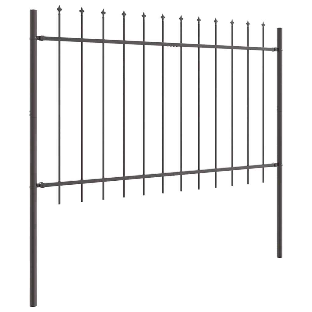 Recinzione per Giardino 6 pezzi Acciaio Grigio 10,2 x 1,2 m
