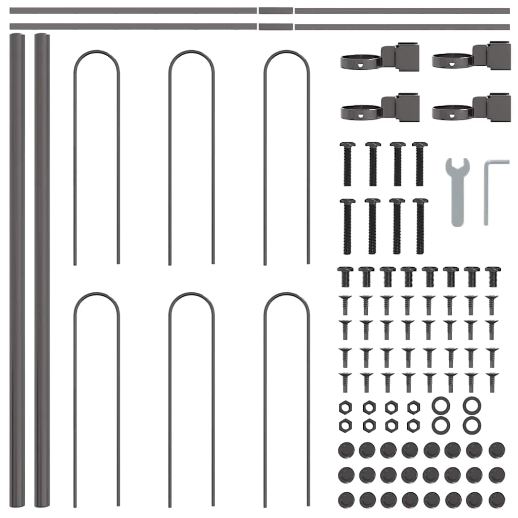 Recinzione per Giardino 6 pezzi Acciaio Grigio 10,2 x 0,6 m