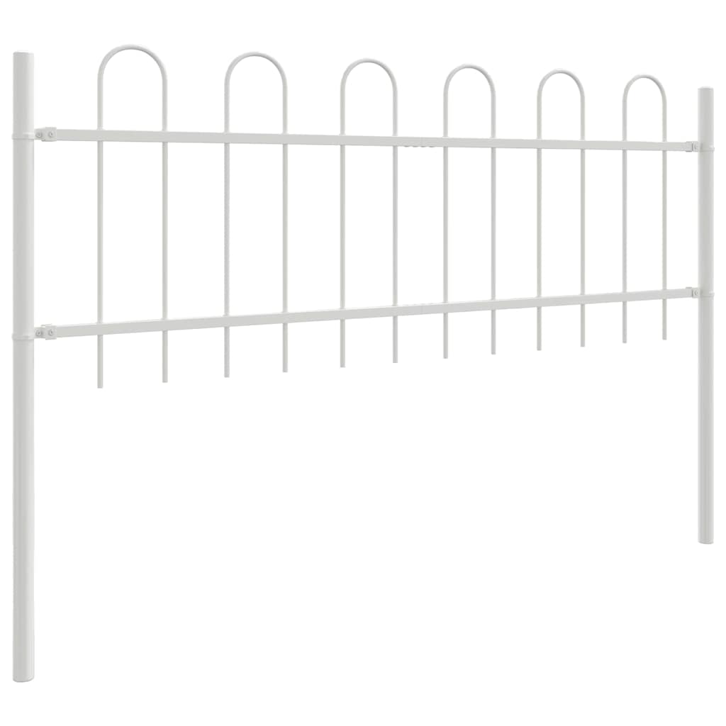 Recinzione per Giardino 6 pezzi Acciaio Verniciato Bianco 10,2 x 0,6 m