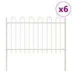 Recinzione per Giardino 6 pezzi Acciaio Verniciato Bianco 10,2 x 1 m