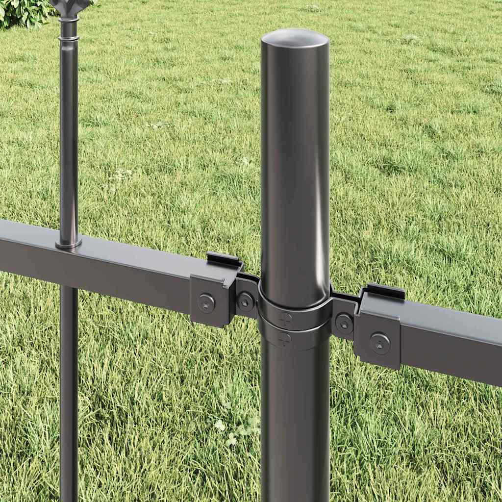 Recinzione per Giardino 7 Pannelli Acciaio Grigio 11,9 x 1,2 m