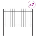 Recinzione per Giardino 7 Pannelli Acciaio Grigio 11,9 x 1,2 m