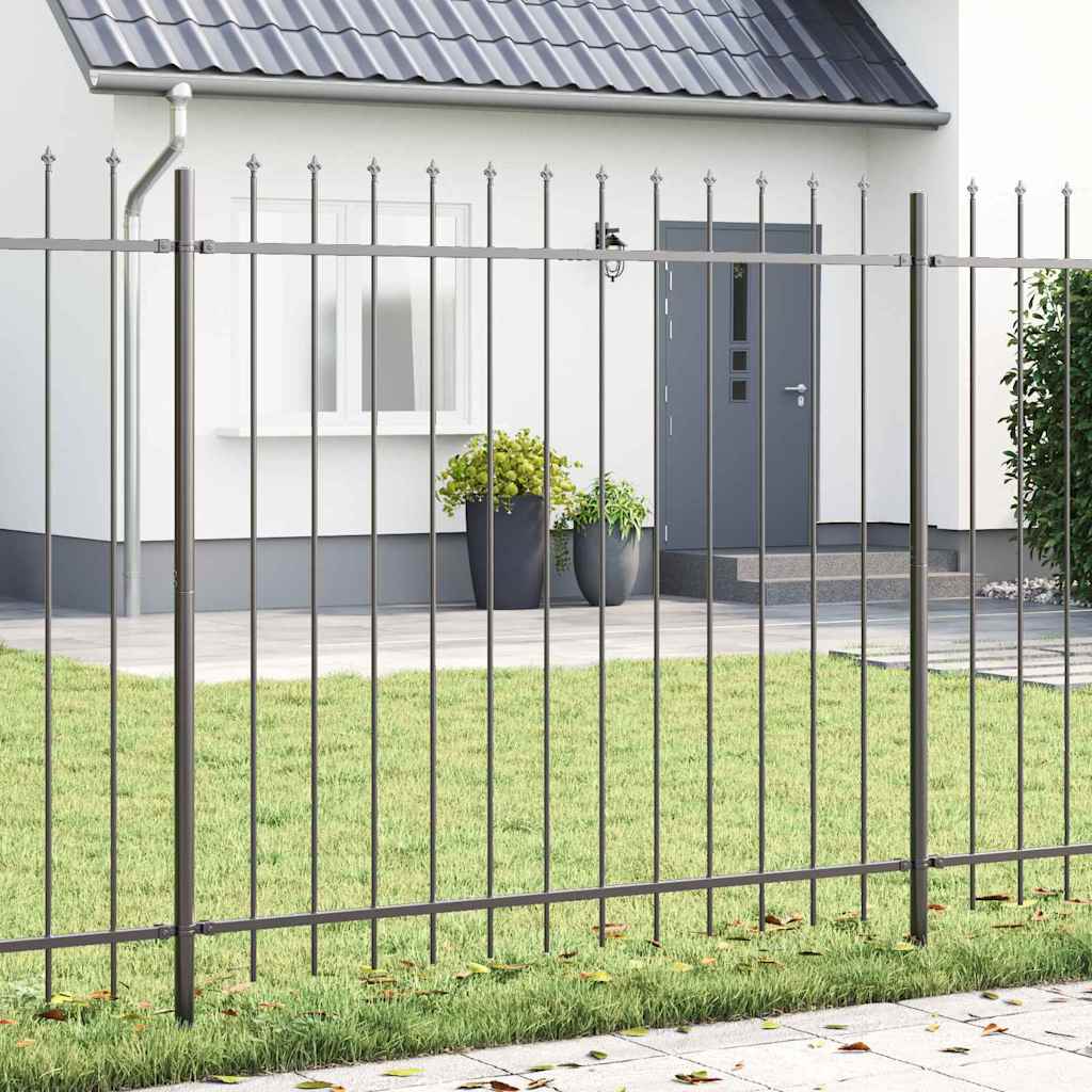 Recinzione per Giardino 7 pezzi Acciaio Grigio 11,9 x 1,5 m