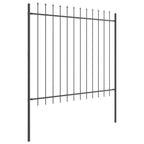 Recinzione per Giardino 7 pezzi Acciaio Grigio 11,9 x 1,5 m