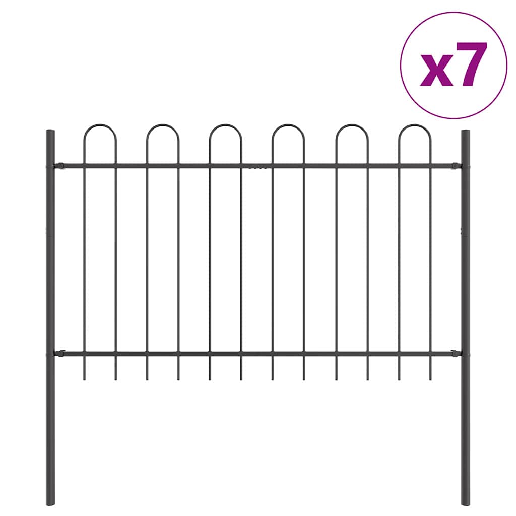 Recinzione per Giardino 7 pezzi Acciaio Verniciato Grigio 11,9 x 0,8 m