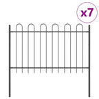 Recinzione per Giardino 7 pz Acciaio Grigio 11,9 x 1 m