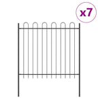 Recinzione per Giardino 7 pezzi Acciaio Grigio 11,9 x 1,5 m