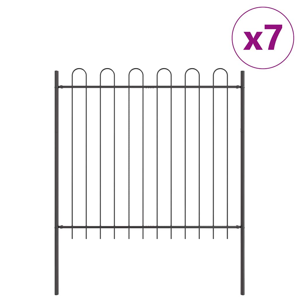 Recinzione per Giardino 7 pezzi Acciaio Grigio 11,9 x 1,5 m