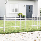 Recinzione per Giardino 7 Pezzi Acciaio Bianco 11,9 x 0,6 m