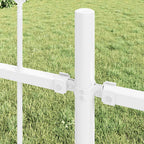 Recinzione per Giardino 7 pezzi Acciaio Bianco 11,9 x 1,2 m