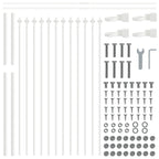 Recinzione per Giardino 7 pezzi Acciaio Bianco 11,9 x 1,2 m