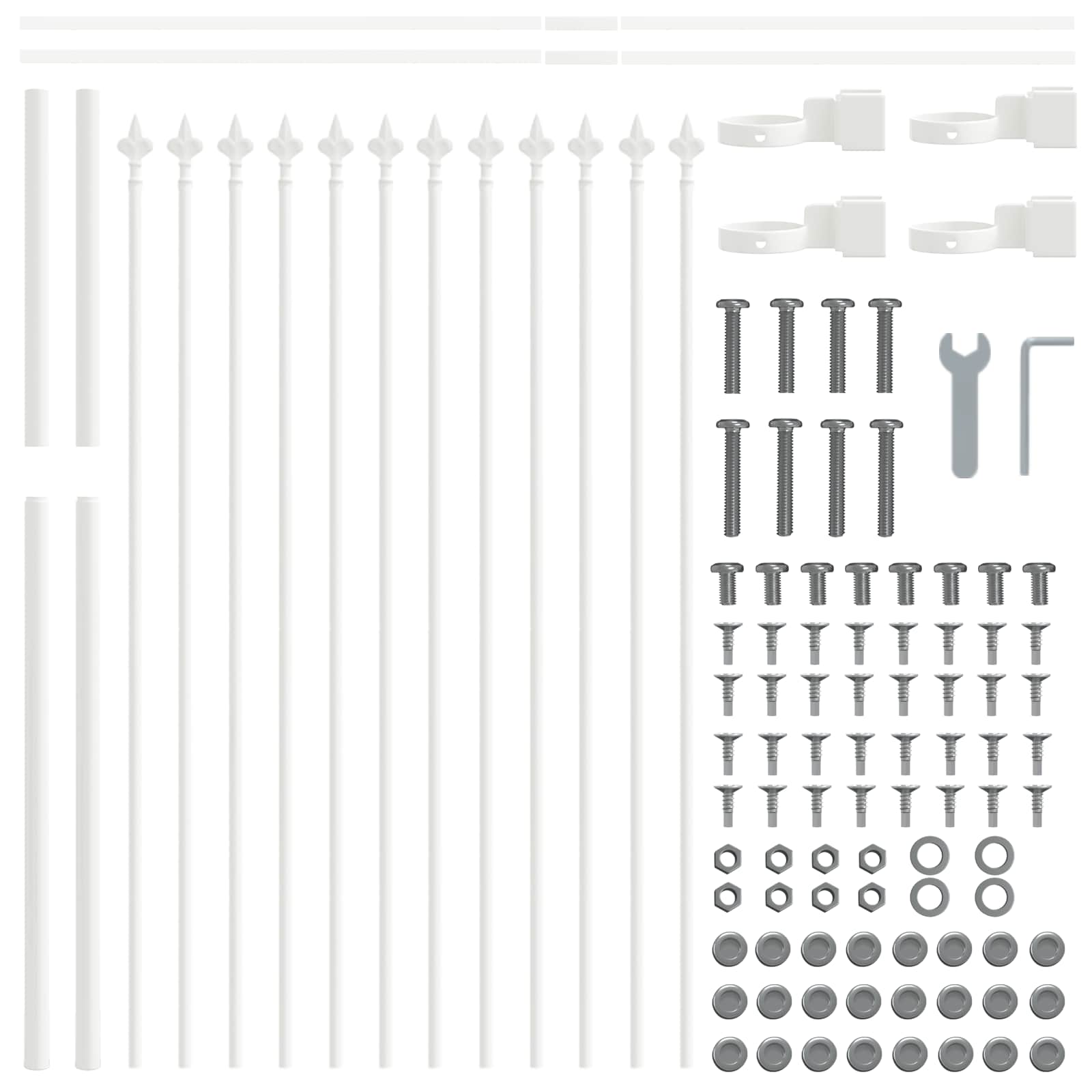 Recinzione per Giardino 7 pezzi Acciaio Bianco 11,9 x 1,2 m