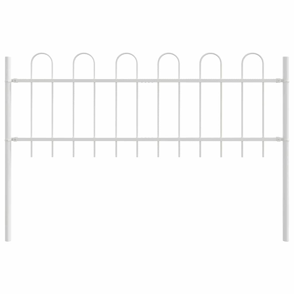 Recinzione per Giardino 7 pezzi Acciaio Bianco 11,9 x 0,6 m
