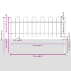 Recinzione per Giardino 7 pezzi Acciaio Bianco 11,9 x 0,6 m