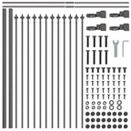 Recinzione per Giardino 8 pezzi Acciaio Grigio 13,6 x 0,6 m
