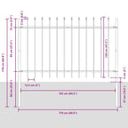 Recinzione per Giardino 8 pezzi Acciaio Grigio 13,6 x 1,2 m