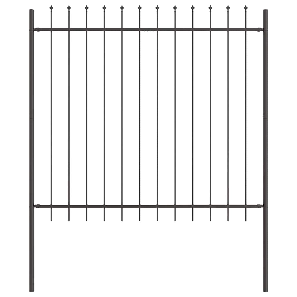 Recinzione per Giardino 8 pezzi Acciaio Grigio 13,6 x 1,5 m
