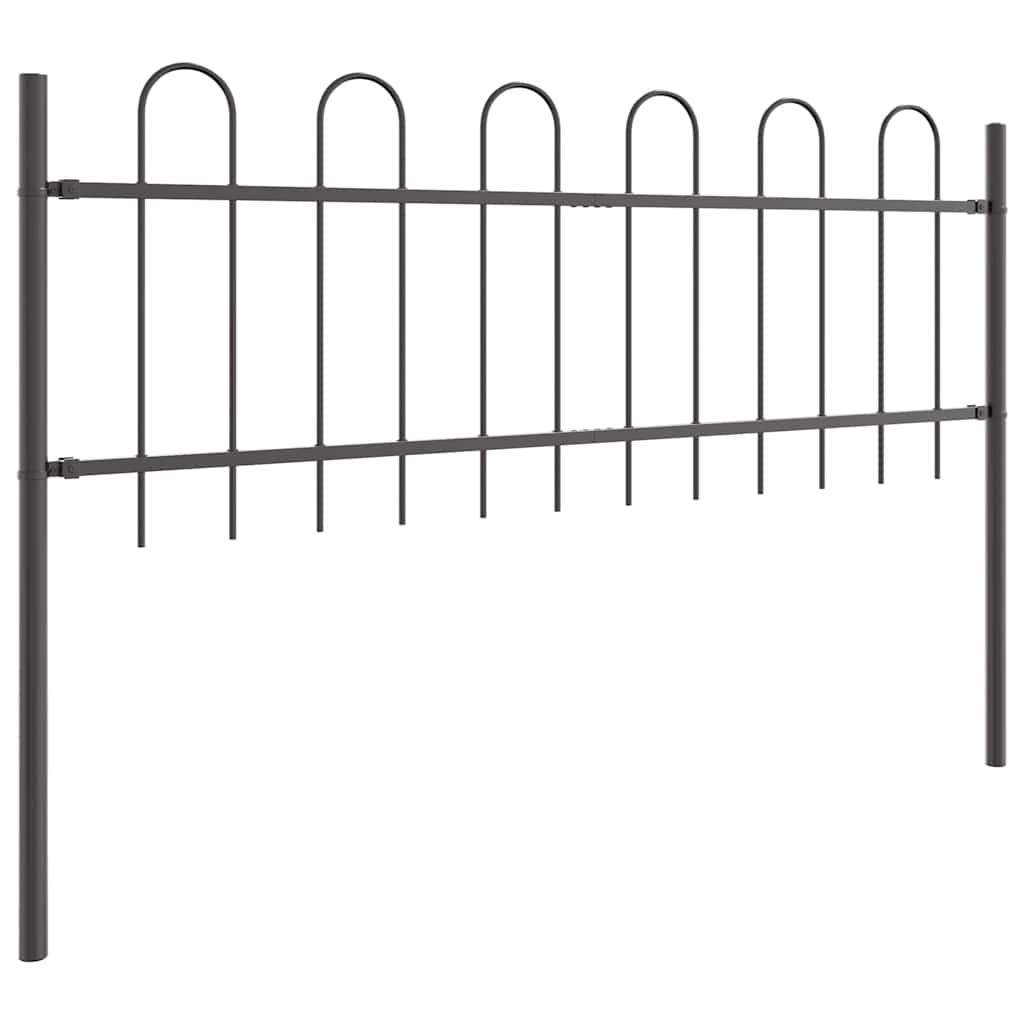 Recinzione per Giardino 8 pezzi Acciaio Grigio 13,6 x 0,6 m