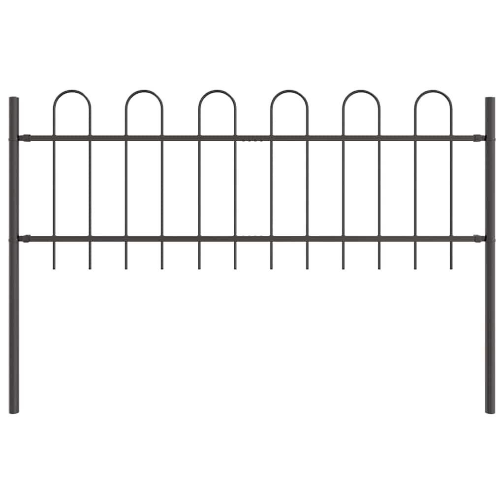 Recinzione per Giardino 8 pezzi Acciaio Grigio 13,6 x 0,6 m