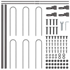 Recinzione per Giardino 8 pezzi Acciaio Grigio 13,6 x 0,6 m