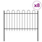 Recinzione per Giardino 8 pezzi Acciaio Grigio 13,6 x 1 m