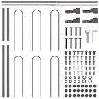 Recinzione per Giardino 8 pezzi Acciaio Grigio 13,6 x 1,2 m