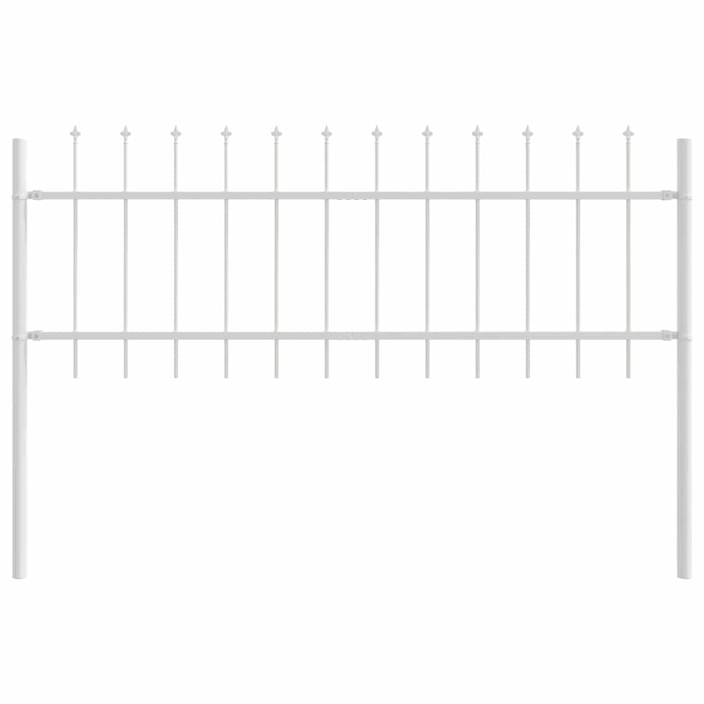 Recinzione per Giardino 8 pz Acciaio Verniciato Bianco 13,6 x 0,6 m