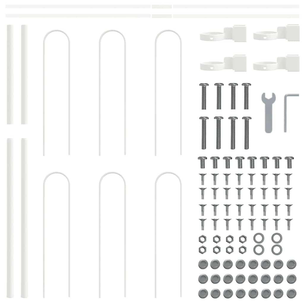 Recinzione per Giardino 8 pezzi Acciaio Bianco 13,6 x 1 m