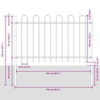 Recinzione per Giardino 8 pezzi Acciaio Bianco 13,6 x 1 m