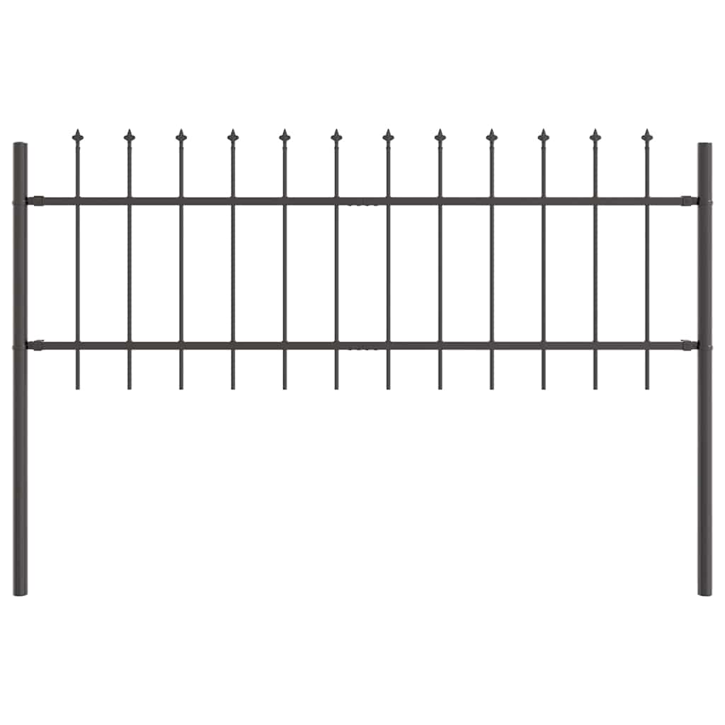 Recinzione per Giardino 9 pz Acciaio Verniciato Grigio 15,3 x 0,6 m
