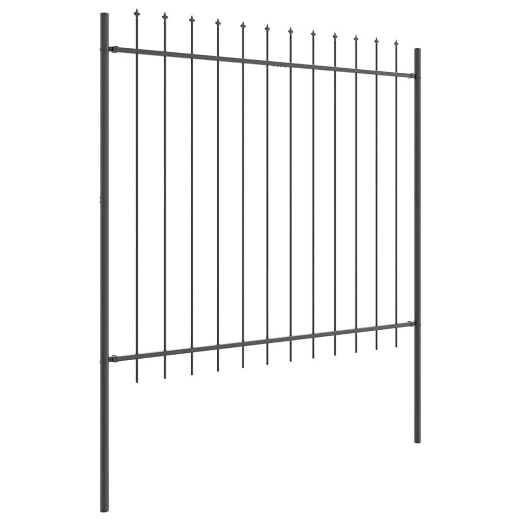 Recinzione per Giardino 9 pezzi Acciaio Grigio 15,3 x 1,5 m