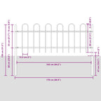 Recinzione per Giardino 9 pcs Acciaio Grigio 15,3 x 0,8 m