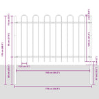 Recinzione per Giardino 9 Pannelli Acciaio Grigio 15,3 x 1,2 m
