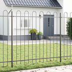 Recinzione per Giardino 9 pezzi Acciaio Grigio 15,3 x 1,5 m