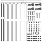 Recinzione per Giardino 9 pezzi Acciaio Grigio 15,3 x 1,5 m