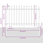 Recinzione per Giardino 9 pezzi Bianco 15,3 x 0,8 m Acciaio
