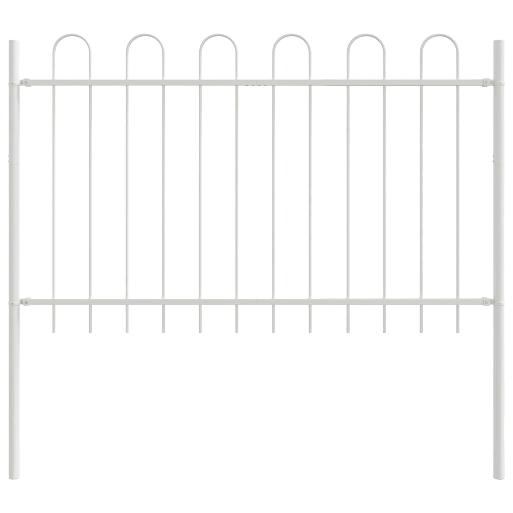 Recinzione per Giardino 9 pz Acciaio Bianco 15,3 x 1 m