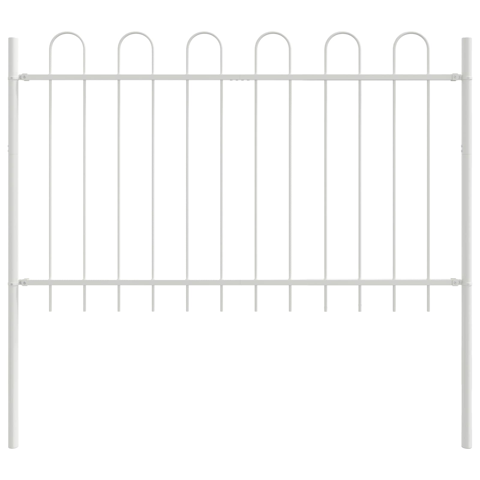 Recinzione per Giardino 9 pz Acciaio Bianco 15,3 x 1 m