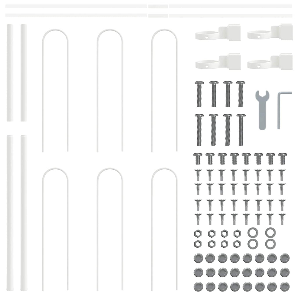 Recinzione per Giardino 9 pz Acciaio Bianco 15,3 x 1 m